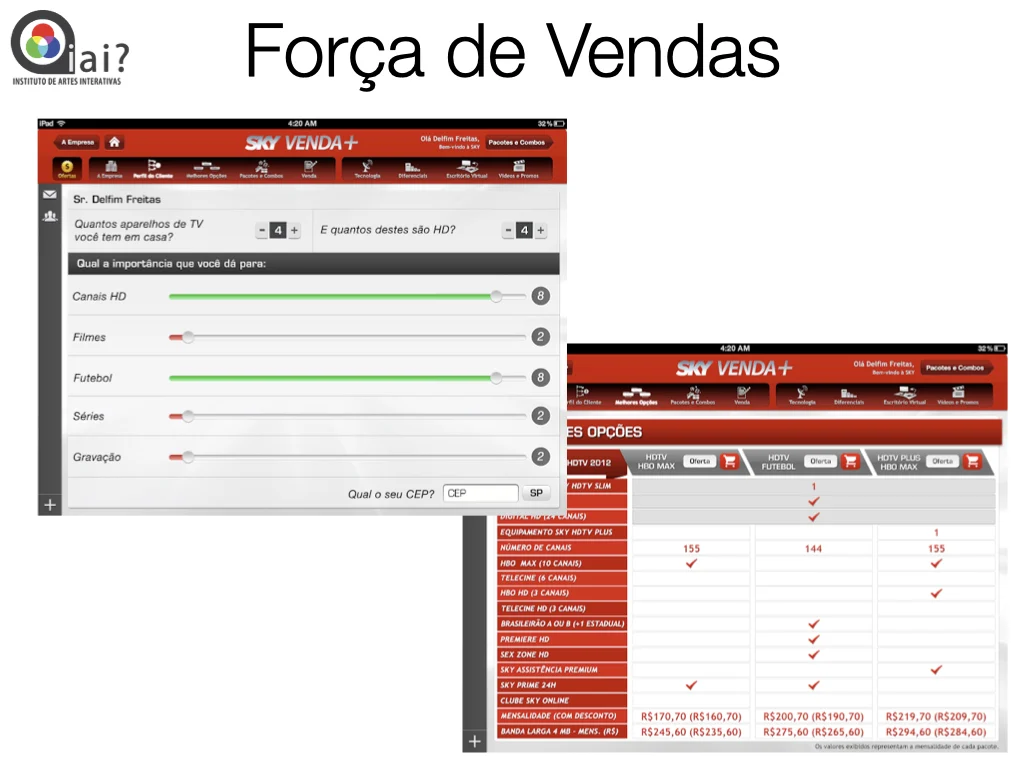 SKY Venda+ — catálogo de vendas no iPad